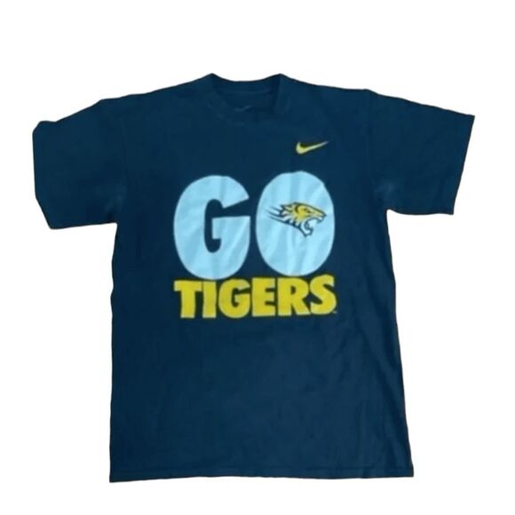 Nike Towson Tiger Loose Fit Graphic Tee Black White Yellow TSU MD State Universi - Picture 1 of 4